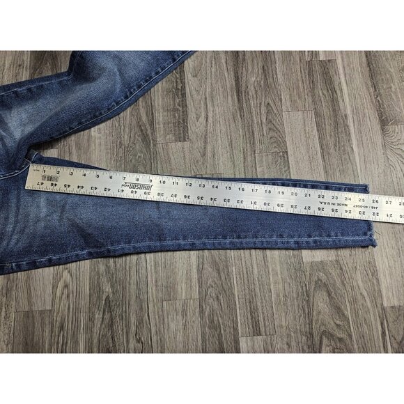(3/$35) Altar'd State Jeans Womens 24 Blue High Rise Button Fly Distressed - Picture 11 of 13